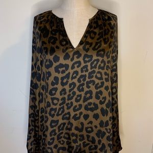 Cheetah Silk Polyester Blouse